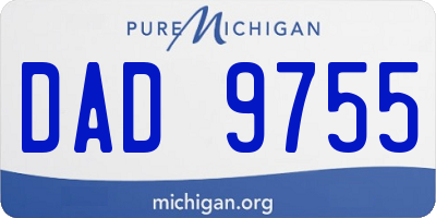 MI license plate DAD9755