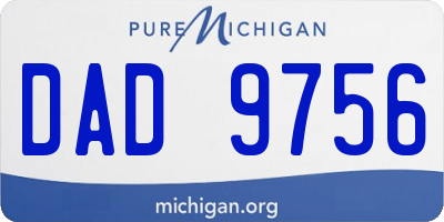 MI license plate DAD9756