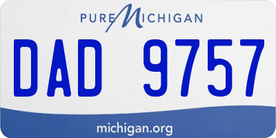 MI license plate DAD9757