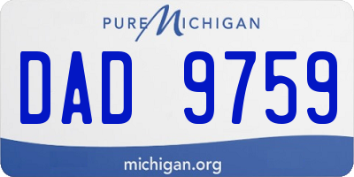 MI license plate DAD9759