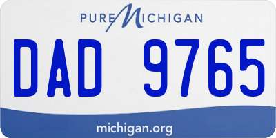 MI license plate DAD9765
