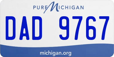 MI license plate DAD9767