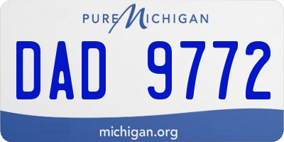 MI license plate DAD9772