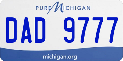 MI license plate DAD9777