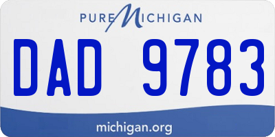 MI license plate DAD9783