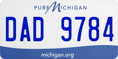MI license plate DAD9784