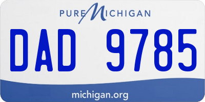 MI license plate DAD9785