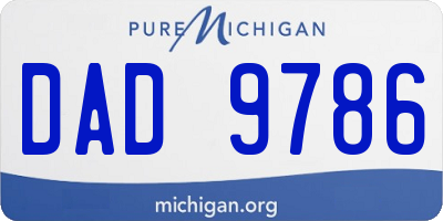 MI license plate DAD9786