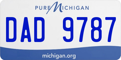 MI license plate DAD9787