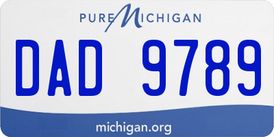 MI license plate DAD9789