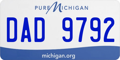 MI license plate DAD9792