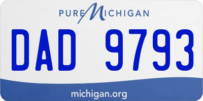 MI license plate DAD9793