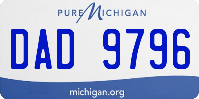 MI license plate DAD9796