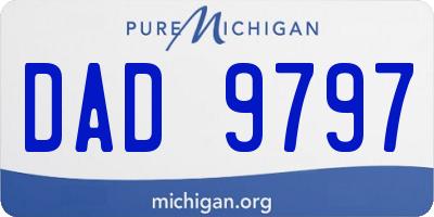 MI license plate DAD9797
