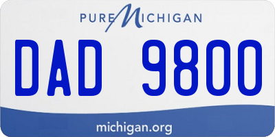MI license plate DAD9800
