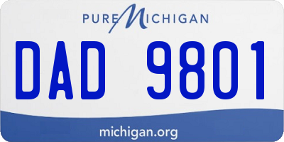 MI license plate DAD9801