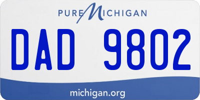 MI license plate DAD9802