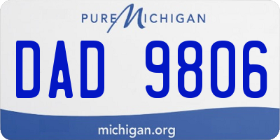 MI license plate DAD9806