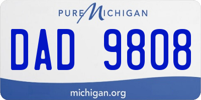 MI license plate DAD9808