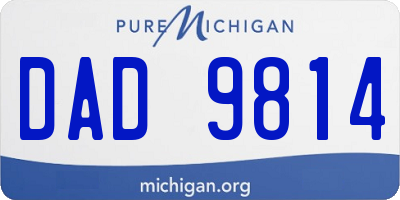 MI license plate DAD9814