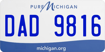 MI license plate DAD9816