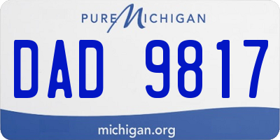 MI license plate DAD9817