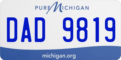 MI license plate DAD9819