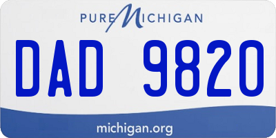 MI license plate DAD9820