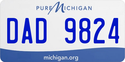 MI license plate DAD9824