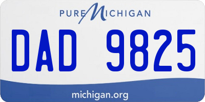 MI license plate DAD9825