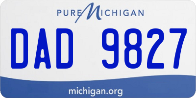 MI license plate DAD9827