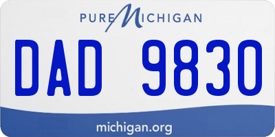 MI license plate DAD9830