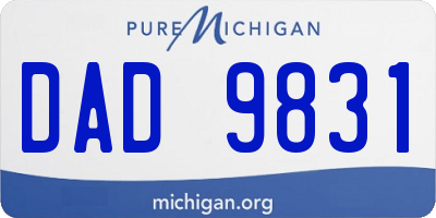 MI license plate DAD9831