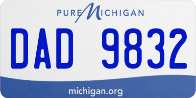 MI license plate DAD9832