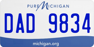 MI license plate DAD9834