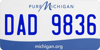 MI license plate DAD9836