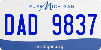 MI license plate DAD9837