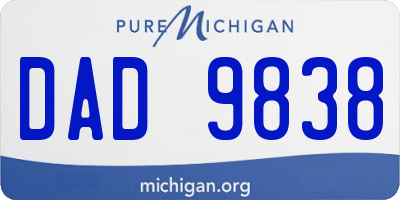 MI license plate DAD9838