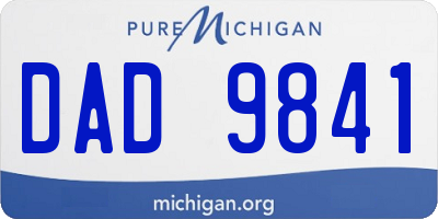 MI license plate DAD9841