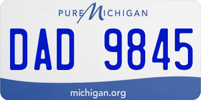 MI license plate DAD9845