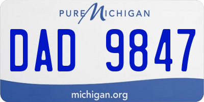 MI license plate DAD9847