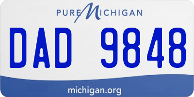 MI license plate DAD9848
