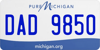 MI license plate DAD9850