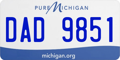 MI license plate DAD9851