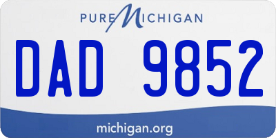 MI license plate DAD9852