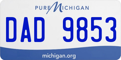 MI license plate DAD9853