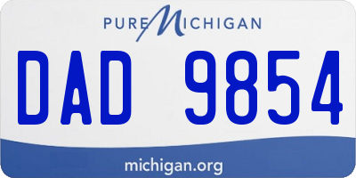 MI license plate DAD9854