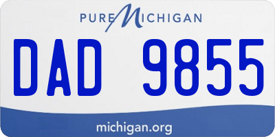 MI license plate DAD9855