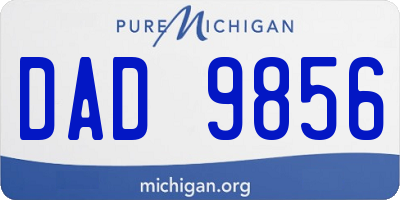MI license plate DAD9856