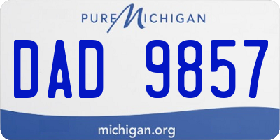 MI license plate DAD9857
